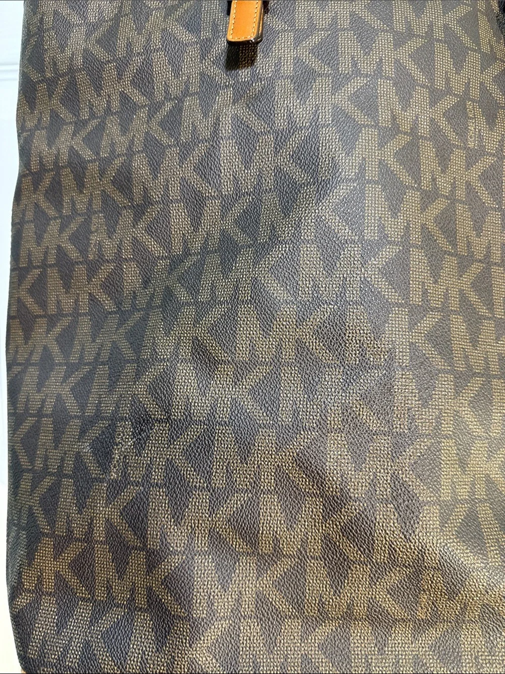 Michael Kors Brown & Tan MK Logo Laptop Tote